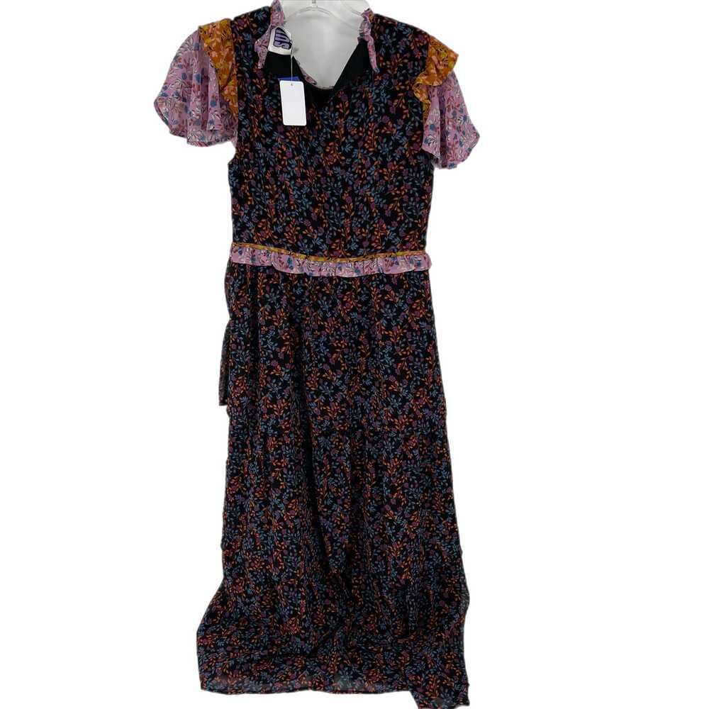 Anna Sui Purple/Black Cotton Maxi Dress | Women’s XS